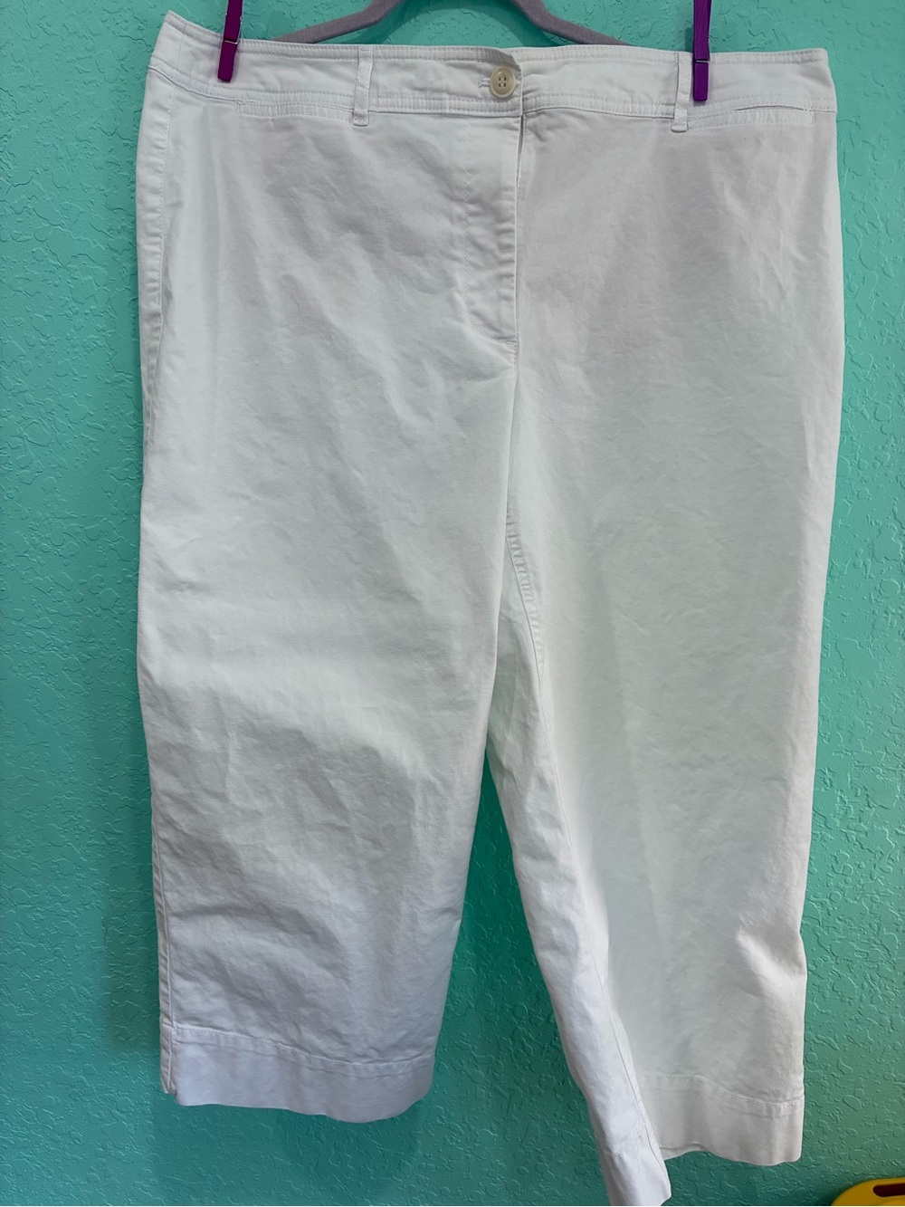 Talbots White Wide-Leg Crop Chino Pants 16W women’s summer